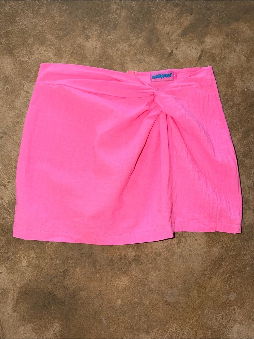 Edikted Pink Twist Front Mini Skirt Cotton Barbiecore Y2K Coquette M (Fit S)